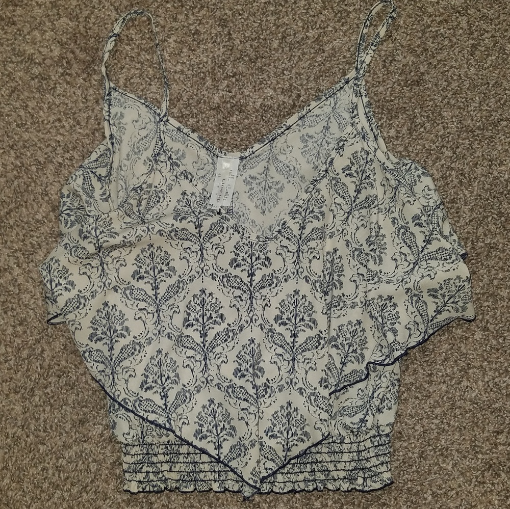 Blue, flowy crop top